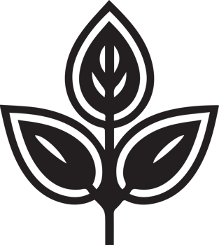 Hand Drawn vintage leaf and flower logo in flat style png