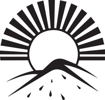Hand Drawn vintage shining sun logo in flat style png