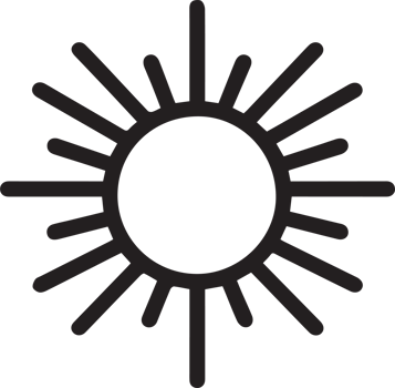 Hand Drawn vintage shining sun logo in flat style png
