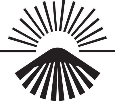 Hand Drawn vintage shining sun logo in flat style png