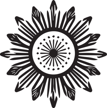 Hand Drawn vintage shining sun logo in flat style png