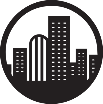 minimalist building logo in flat style png