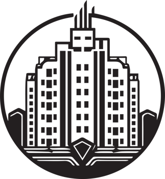 minimalist building logo in flat style png