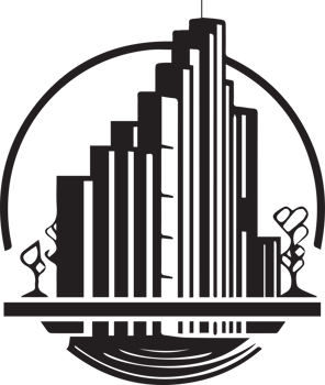 minimalist building logo in flat style png