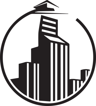 minimalist building logo in flat style png
