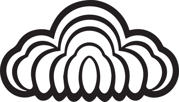 Hand Drawn vintage cloud logo in flat style png