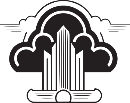 Hand Drawn vintage cloud logo in flat style png