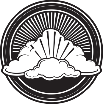Hand Drawn vintage cloud logo in flat style png