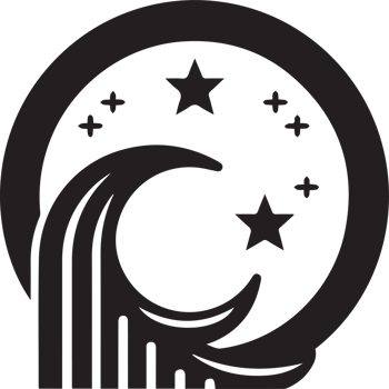Hand Drawn vintage moon logo in flat style png