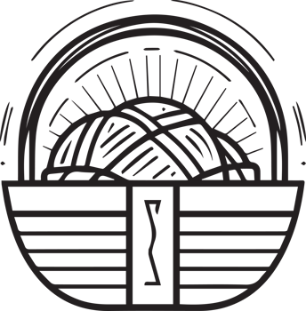 Hand Drawn vintage bread and basket logo in flat style png