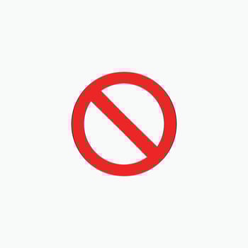 icon warning or stop symbol safety danger isolated red prohibited sign vector illustration