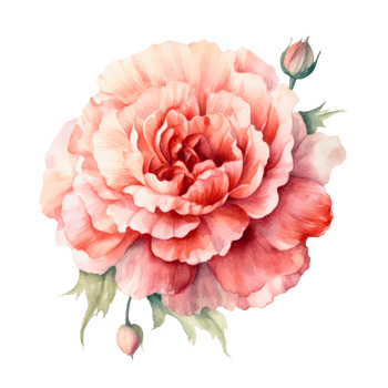 clipart carnation bouquet painted with watercolor technique png