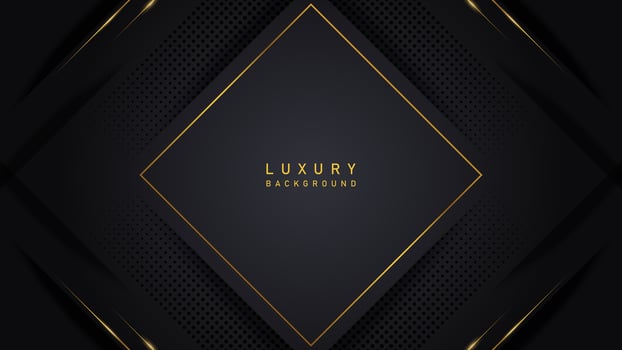 abstract luxury modern black background with gold frame. luxury elegant theme design vector illustration EPS10
