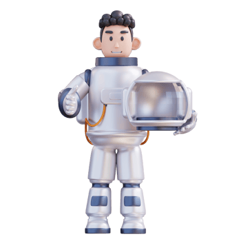 3d illustration astronaut holding a helmet png