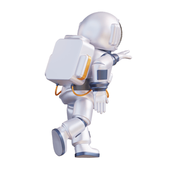3d illustration of astronaut running in outer space png