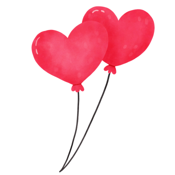 two heart balloons png