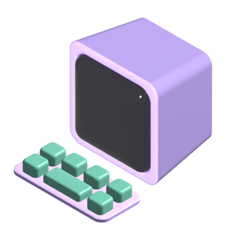 3d cute mini computer png