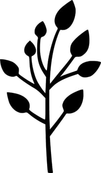 Leaf black line vector illustration