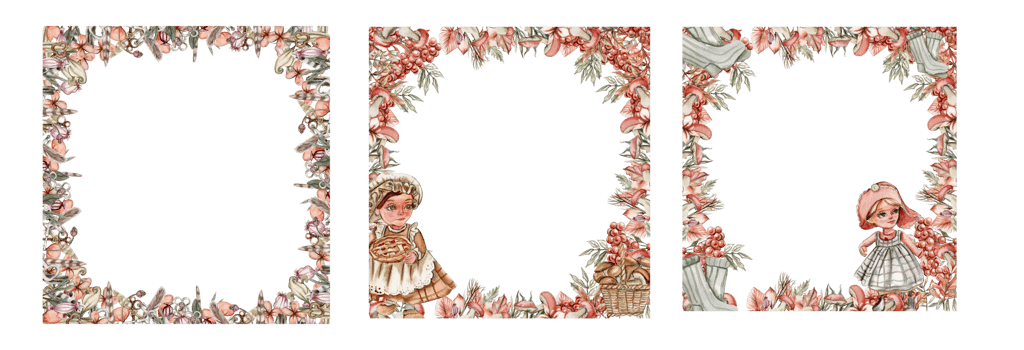 Autumn square frame with mushrooms. png