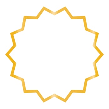 Set of gold frame isolated on white bg. Vector illustration