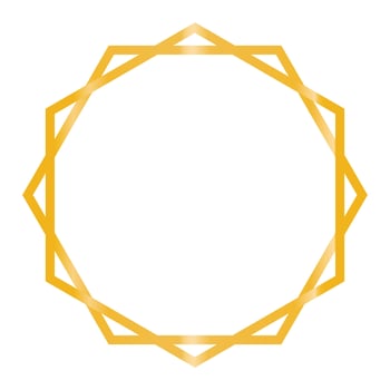 Set of gold frame isolated on white bg. Vector illustration