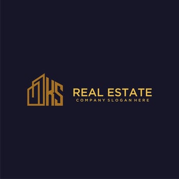 KS initial monogram logo for real estate with building style vector