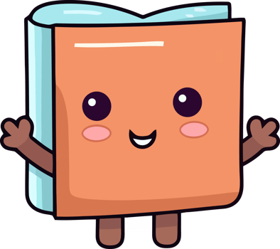 kawaii book character png