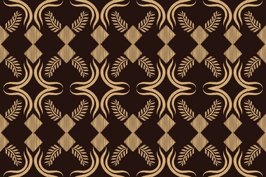 Ethnic Ikat fabric pattern geometric style.African Ikat embroidery brown Ethnic oriental pattern brown background. Abstract,vector,illustration.Texture,wallpaper,frame,decoration,carpet,motif. vector
