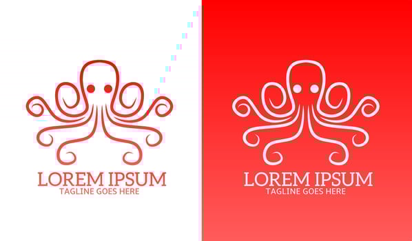 Illustration vector graphic of line art octopus simple design for logo
