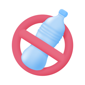 plastic water bottle Plastic reduction concept for the planet. 3D illustration. png