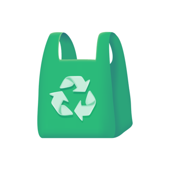 green recycled plastic bags The concept of using plastic substitute materials for the world. png