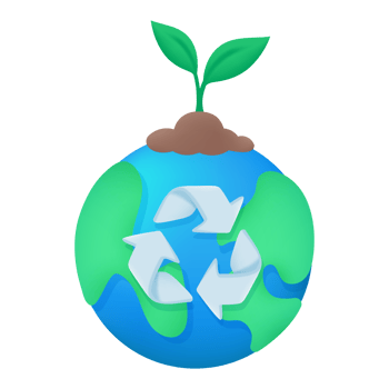 globe with trees growing The concept of planting trees for the world. 3d illustration png