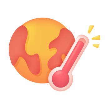The orange world from heat and rising temperatures. Stop global warming concept. 3d illustration png