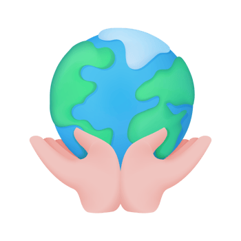 hand holding globe Earth care concept. 3d illustration png
