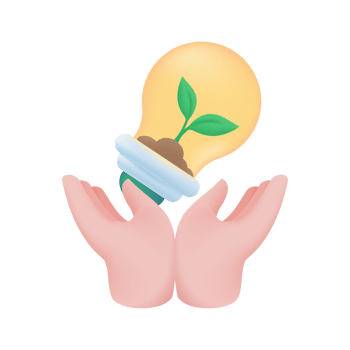 hand holding a light bulb Electricity reduction concept for the planet. 3d illustration png