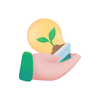 hand holding a light bulb Electricity reduction concept for the planet. 3d illustration png