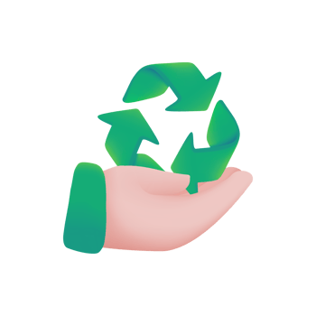 hand holding recycling symbol Waste recycling concept for the planet. 3d illustration png