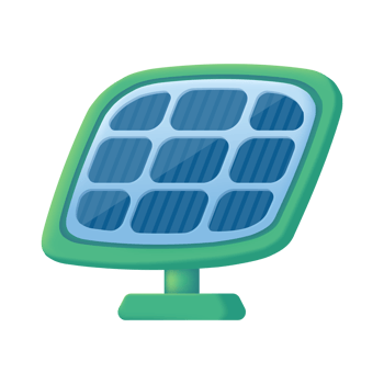 Solar cell. Electricity generation concept from solar energy. 3d illustration png