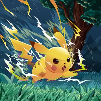 Angry Yellow Mouse With Lightning Concept vector