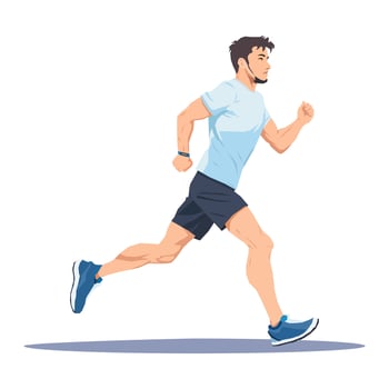 A man running marathon vector illustration