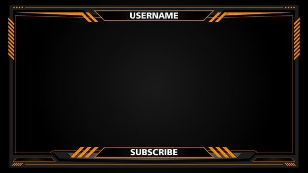 Game live stream interface overlay frames for gamer broadcast. Online streaming banners and menu bars isolated on background. vector