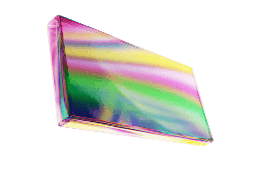 Rectangle iridescent glass shape png