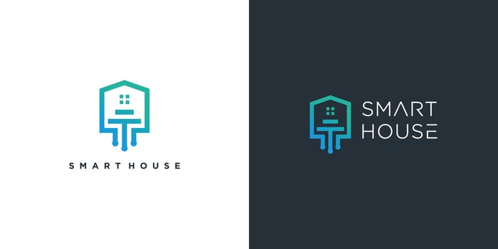 Smart house logo design collection with modern creative concept vector