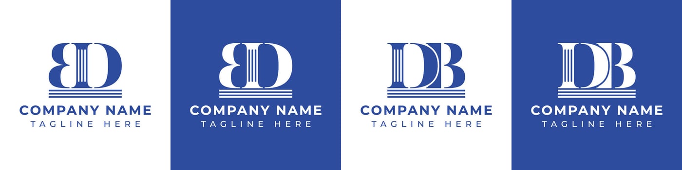 Letter BD and DB Pillar logo, suitable for any business with DB or BD related to Pillar. vector