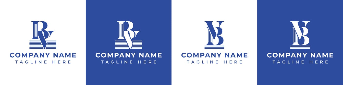Letter BV and VB Pillar logo, suitable for any business with VB or BV related to Pillar. vector