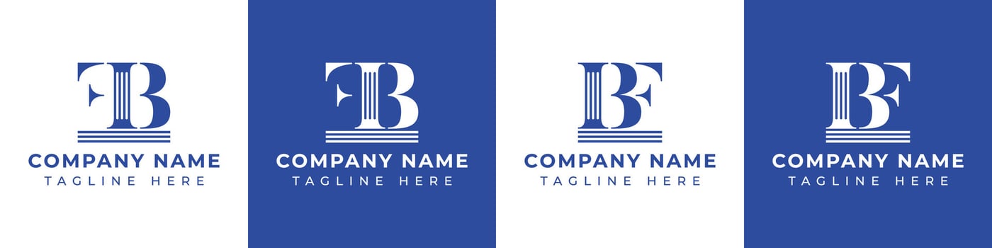 Letter BF and FB Pillar logo, suitable for any business with FB or BF related to Pillar. vector
