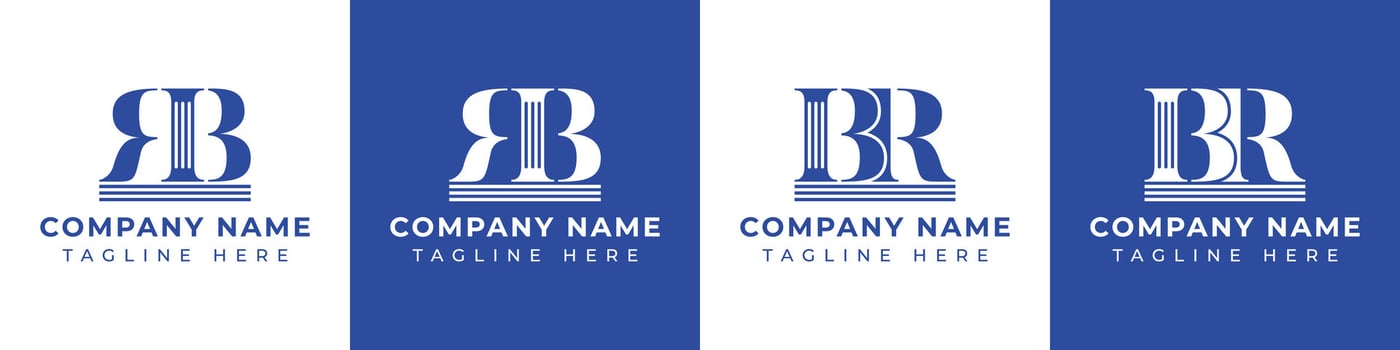 Letter BR and RB Pillar logo, suitable for any business with RB or BR related to Pillar. vector
