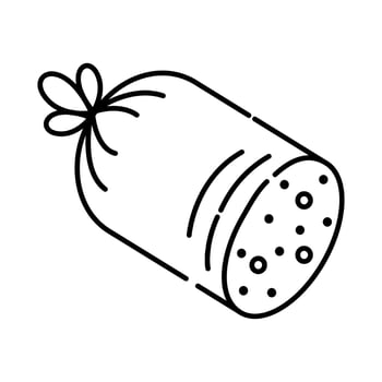 Sausage black and white vector line icon