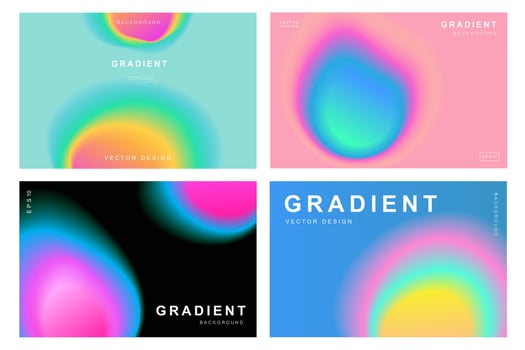 Set of creative covers or posters concept in modern minimal style for corporate identity, branding, social media advertising, promo. Minimalist cover design template with dynamic fluid gradient. vector