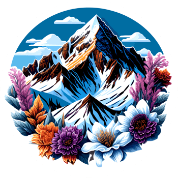Mountain Snow Badge Illustration with png